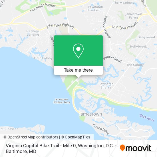 Mapa de Virginia Capital Bike Trail - Mile 0