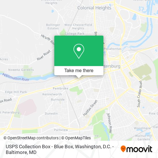 Mapa de USPS Collection Box - Blue Box
