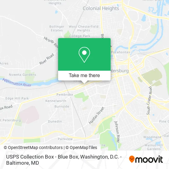 Mapa de USPS Collection Box - Blue Box
