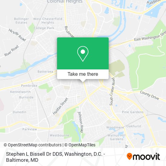 Stephen L Bissell Dr DDS map