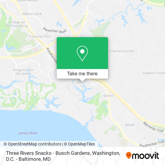Three Rivers Snacks - Busch Gardens map