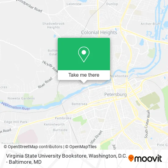 Mapa de Virginia State University Bookstore