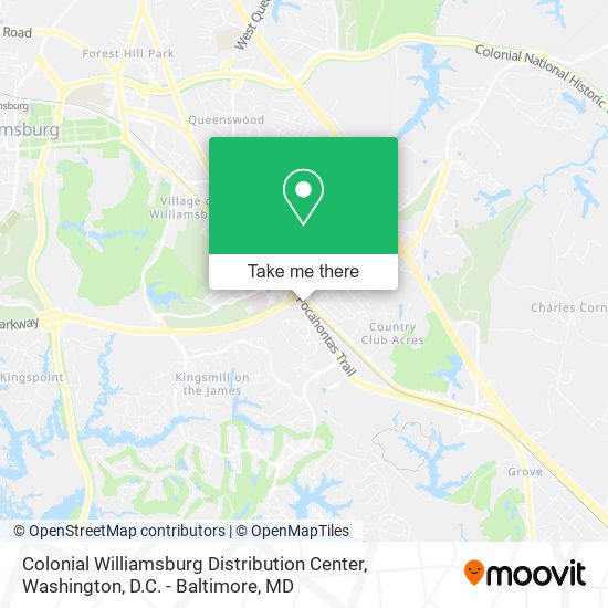Mapa de Colonial Williamsburg Distribution Center
