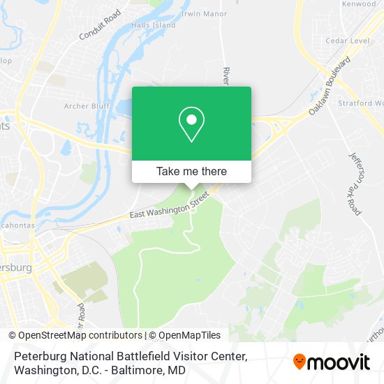 Peterburg National Battlefield Visitor Center map