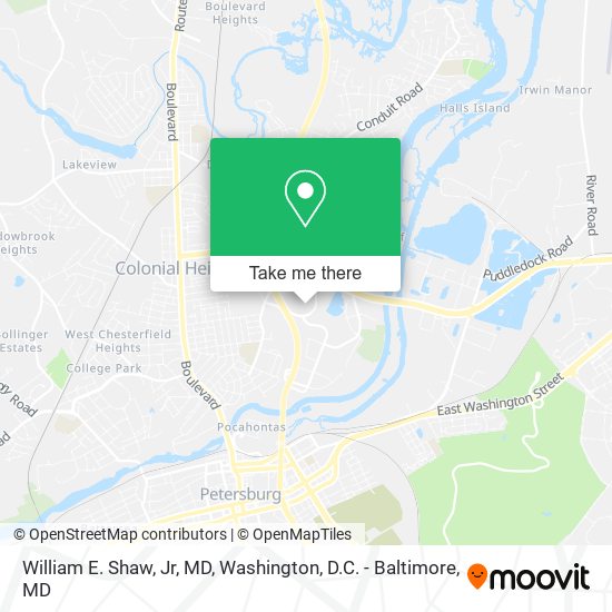 William E. Shaw, Jr, MD map