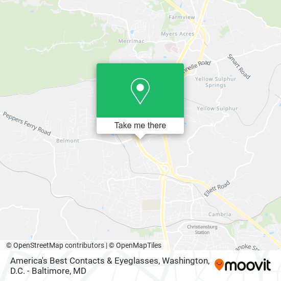 America's Best Contacts & Eyeglasses map