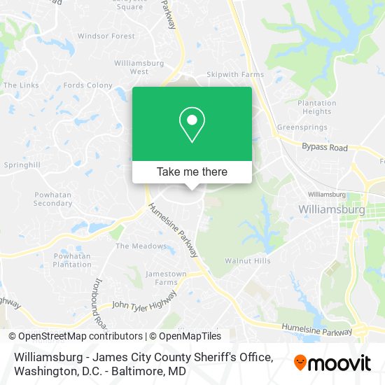 Williamsburg - James City County Sheriff's Office map
