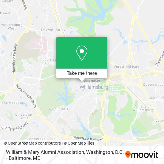 William & Mary Alumni Association map