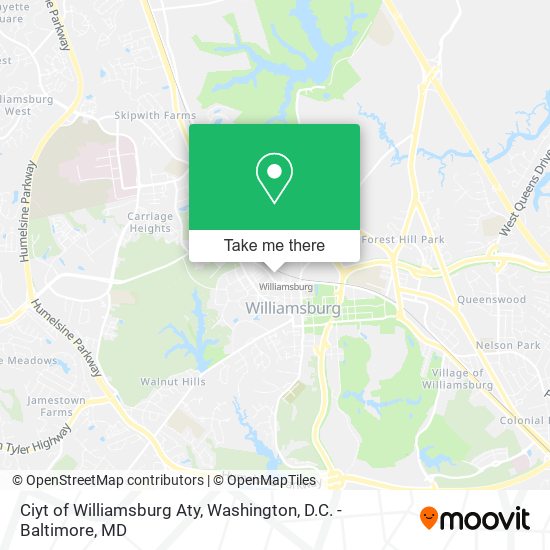 Mapa de Ciyt of Williamsburg Aty