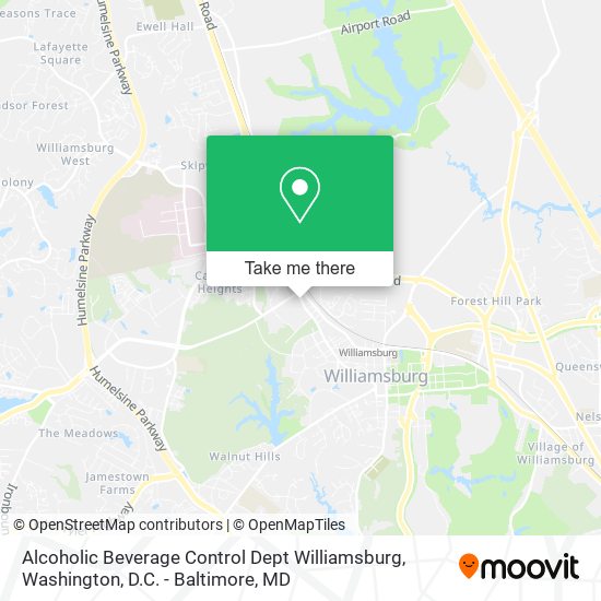 Alcoholic Beverage Control Dept Williamsburg map