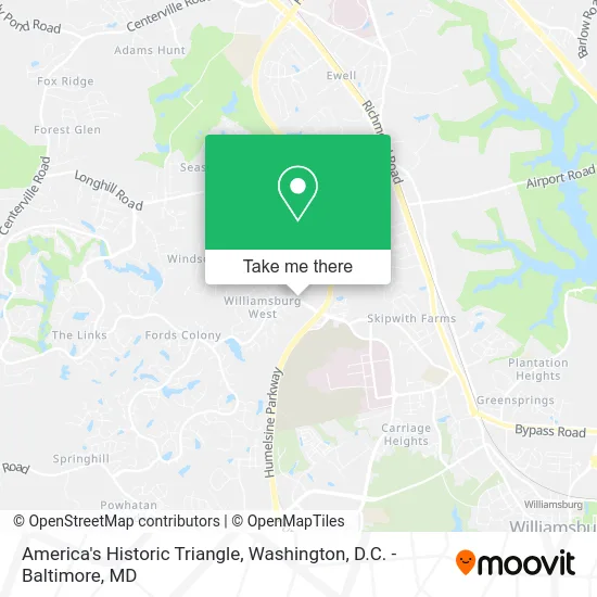 America's Historic Triangle map