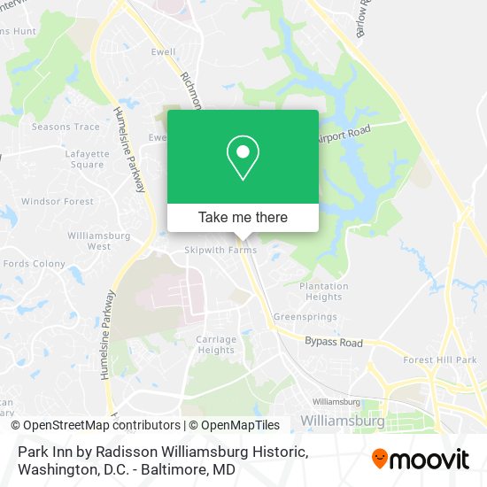 Mapa de Park Inn by Radisson Williamsburg Historic