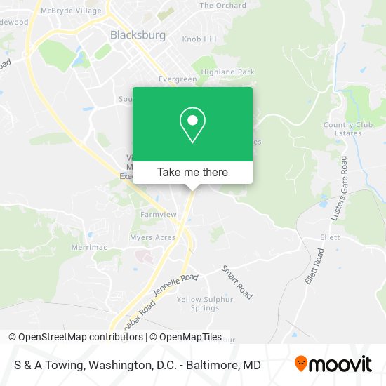 S & A Towing map