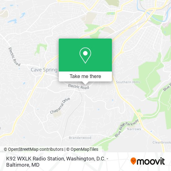 K92 WXLK Radio Station map