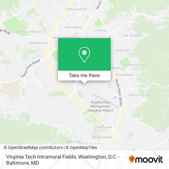 Mapa de Virginia Tech Intramural Fields