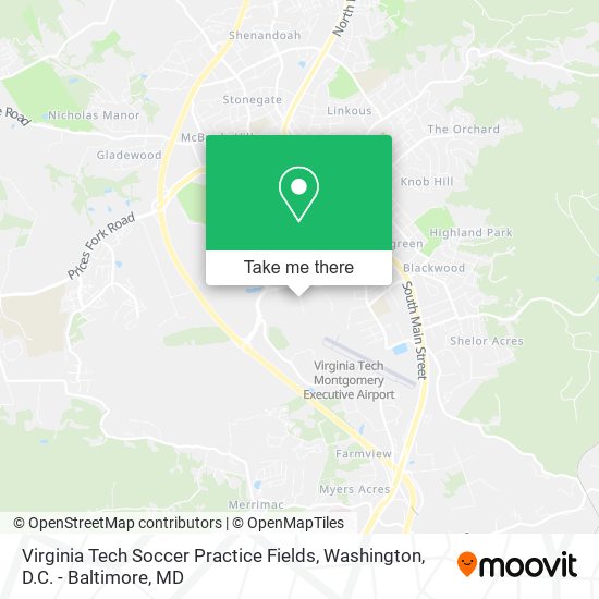 Mapa de Virginia Tech Soccer Practice Fields