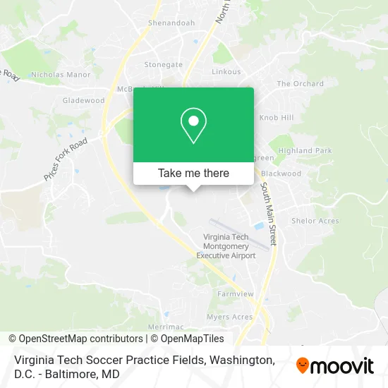 Virginia Tech Soccer Practice Fields map