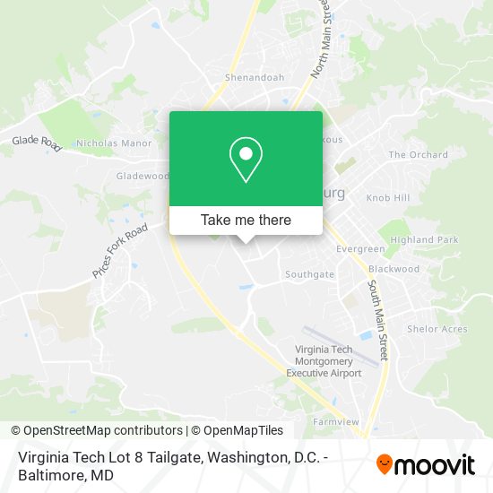 Virginia Tech Lot 8 Tailgate map