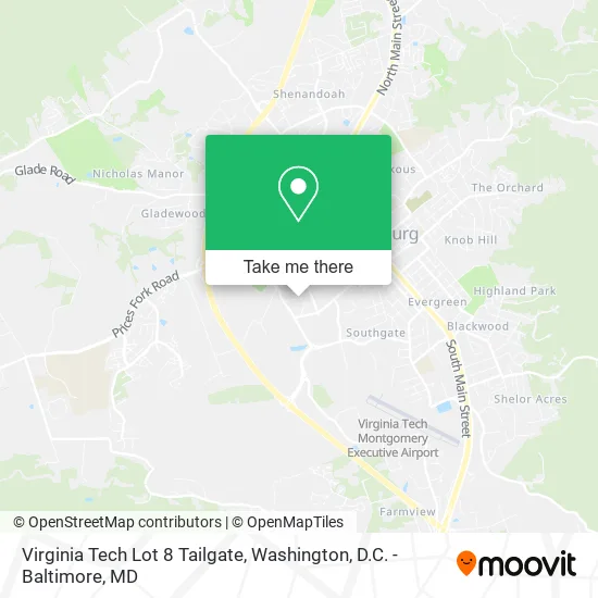 Virginia Tech Lot 8 Tailgate map