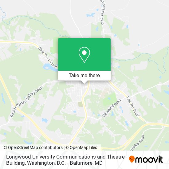 Longwood University Communications and Theatre Building map