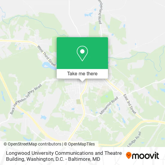 Mapa de Longwood University Communications and Theatre Building