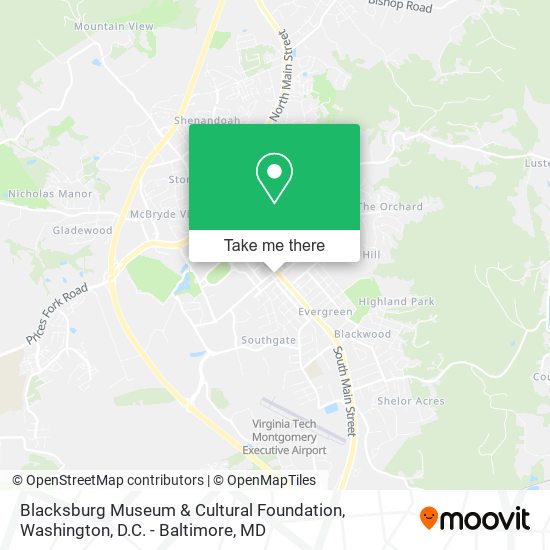 Mapa de Blacksburg Museum & Cultural Foundation