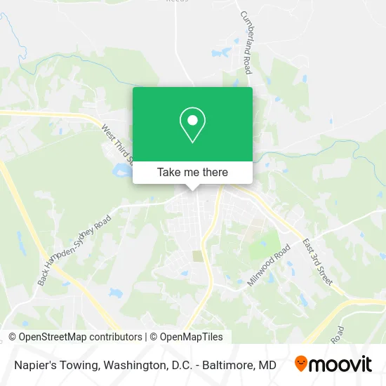 Napier's Towing map