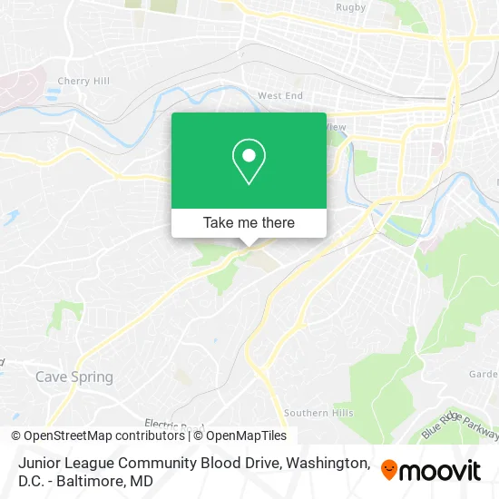 Mapa de Junior League Community Blood Drive