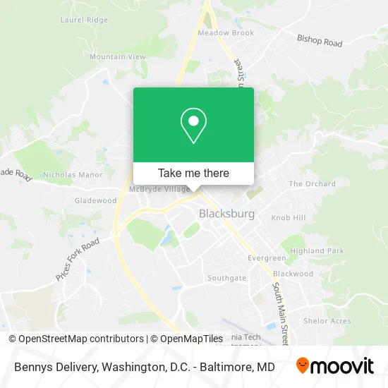 Mapa de Bennys Delivery