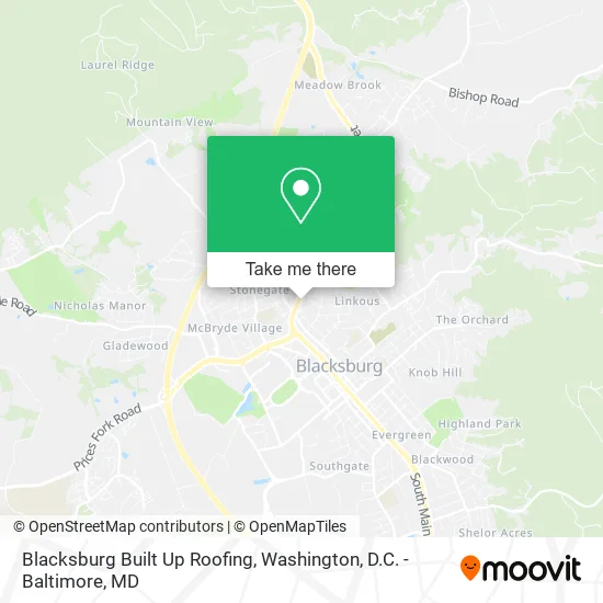 Blacksburg Built Up Roofing map