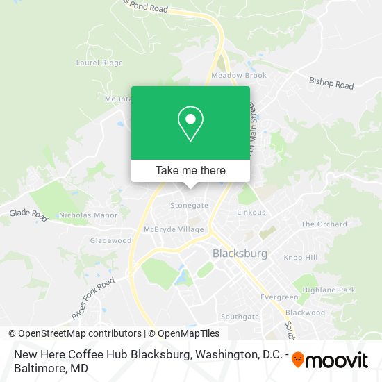 New Here Coffee Hub Blacksburg map