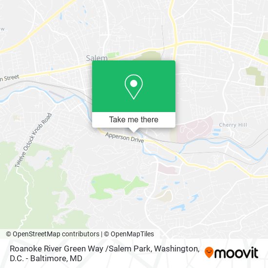 Mapa de Roanoke River Green Way /Salem Park