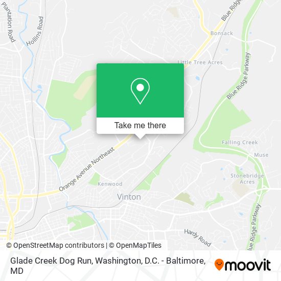Glade Creek Dog Run map