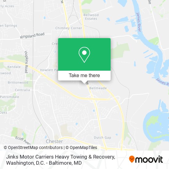 Mapa de Jinks Motor Carriers Heavy Towing & Recovery