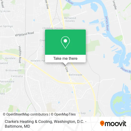 Clarke's Heating & Cooling map