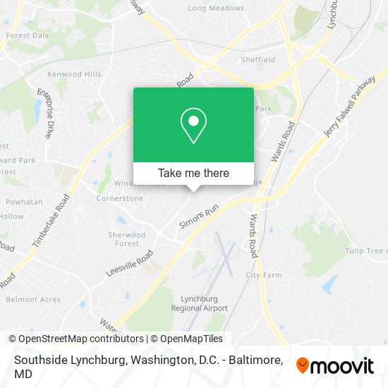 Mapa de Southside Lynchburg