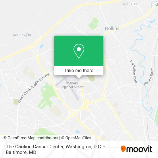 The Carilion Cancer Center map