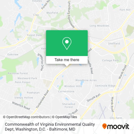 Commonwealth of Virginia Environmental Quality Dept map