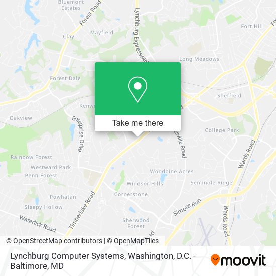Mapa de Lynchburg Computer Systems