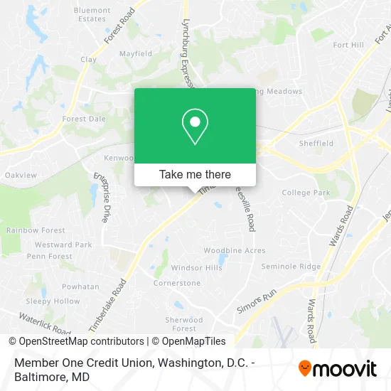 Member One Credit Union map