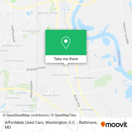 Affordable Used Cars map