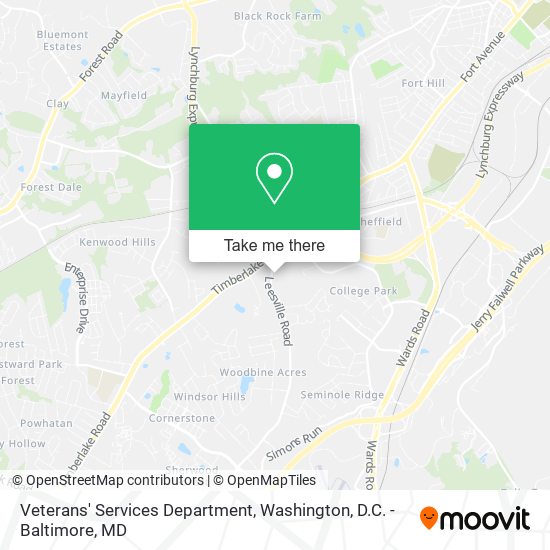 Veterans' Services Department map