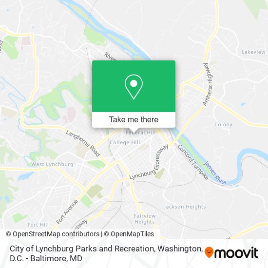 City of Lynchburg Parks and Recreation map