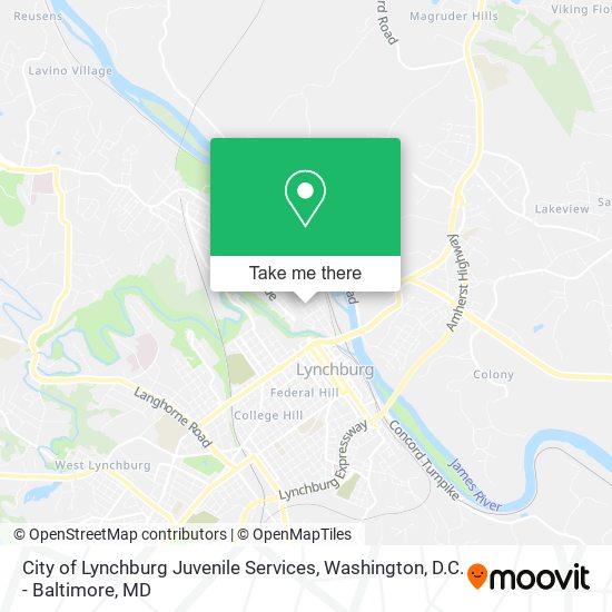City of Lynchburg Juvenile Services map