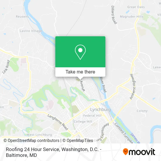 Roofing 24 Hour Service map
