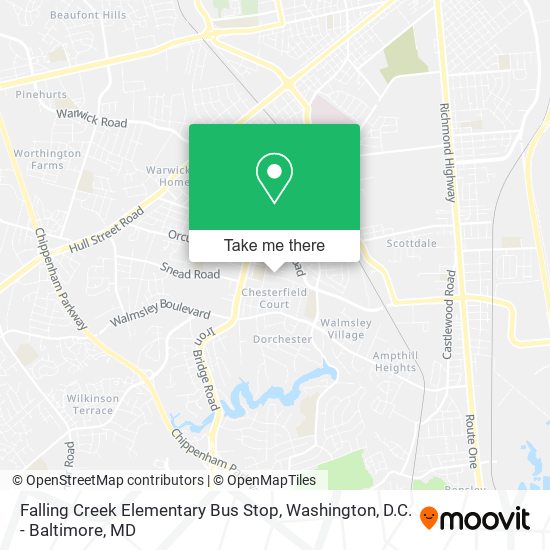 Falling Creek Elementary Bus Stop map