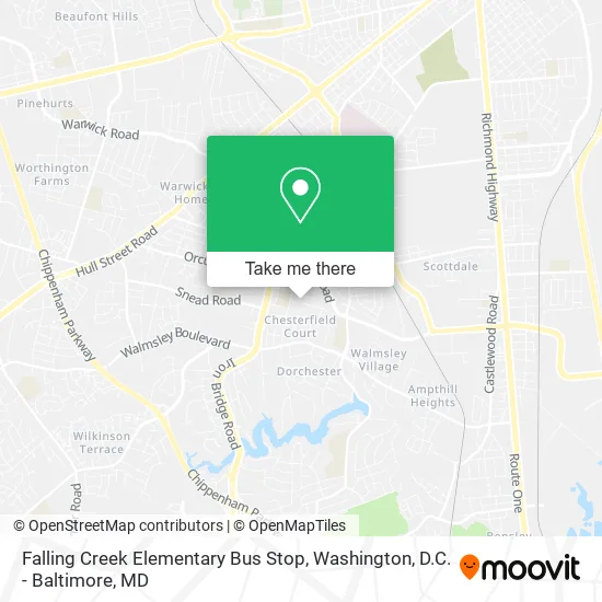 Mapa de Falling Creek Elementary Bus Stop