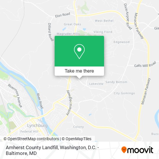 Amherst County Landfill map