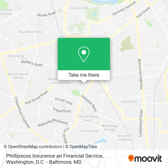 Phillipscox Insurance an Financial Service map