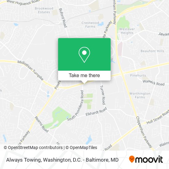 Always Towing map